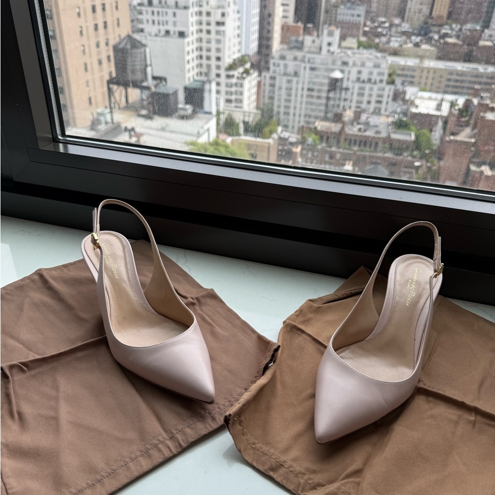 Gianvito Rossi Ascent 55 Slingback Heels, pale pink